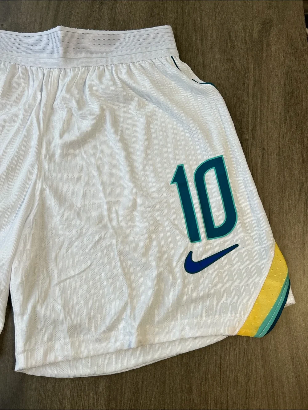 Nike Brazil 10 White Athletic Shorts - Picture 3 of 6